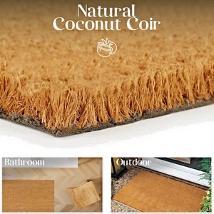 Coir Outdoor Front Door Mat Large Heavy Duty Thick Durable Non Slip Coconut Mats - Picture 1 of 12