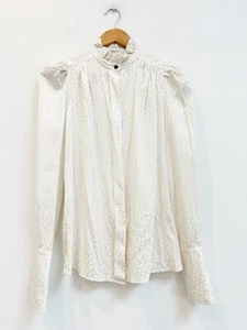Designer Isabel Marant Size 10 38 FR Ruffle Detail Stunning Silk Women's Blouse - Picture 1 of 6