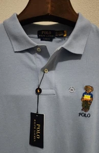 Neu mit Etikett hellblau klassische Passform Polo Bär Baumwollpiqué Polo XXL 2XL $ 138 UVP - Bild 1 von 7