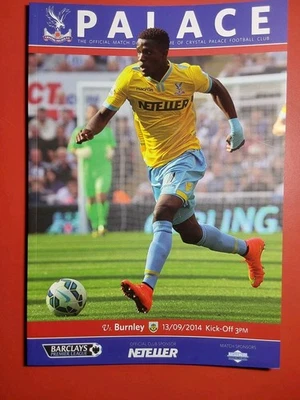 Crystal Palace v Burnley 13th September 2014 Vgc - Image 1 of 3