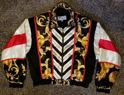 1980s Vintage Giacca Sport Baroque Art Windbreaker Jacket Sz M Medium Streetwear - Image 1 of 4