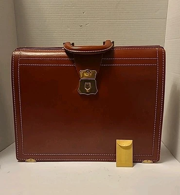 Bolso calzoncillo vintage REXBILT EE. UU. cuero de vaca dividido marco abierto 15 1/2" L  Foto 1 de 4