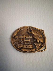 Vintage Zebco 40th Anniversary Gürtelschnalle 1949 1989 Limited Edition Angeln - Bild 1 von 6
