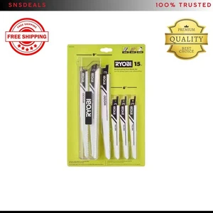 (15 Piezas) Juego de Hojas de Sierra Recíproca Ryobi, Universal, Bi Metal HCS - Imagen 1 de 6