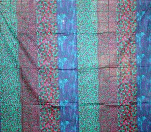 STRIPES OF RED BLUEAND GREEN BY NANCY CROW FROM JOHN KALDOR - 100% COTTON FABRIC - Picture 1 of 4