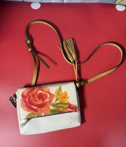 Patricia Nash Leder Salandra Klappe Crossbody - Citrus Rose Platzierung hat Defekt - Bild 1 von 7
