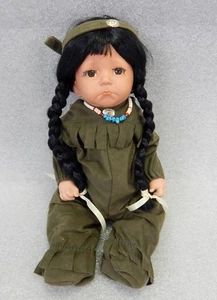 Louann Paul Indianer Navajo Indianer Porzellan Biskuit Puppe gewichtet - Bild 1 von 5