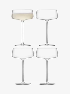 LSA Metropolitan Champagne Saucers / Glasses 300ml, Clear, Set of 4, RRP£50 - Picture 1 of 6