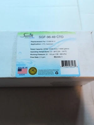 Swift Green Filters SGF-96-49 CTO Replacement for Everpure EV9618-11 Filter - Image 1 of 4