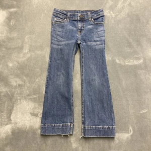 Wrangler Western Cowgirl Denim Blue Jeans Girls 6X Adjustable Waist Boot Flare - Picture 1 of 13