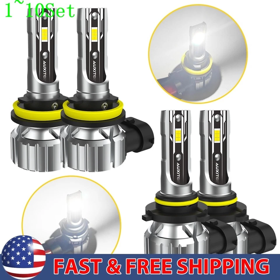 9005+H11 combo de farol de LED lâmpada de feixe alto baixo lâmpadas super brancas brilhantes conjunto com 1-10 - Imagem 1 de 4