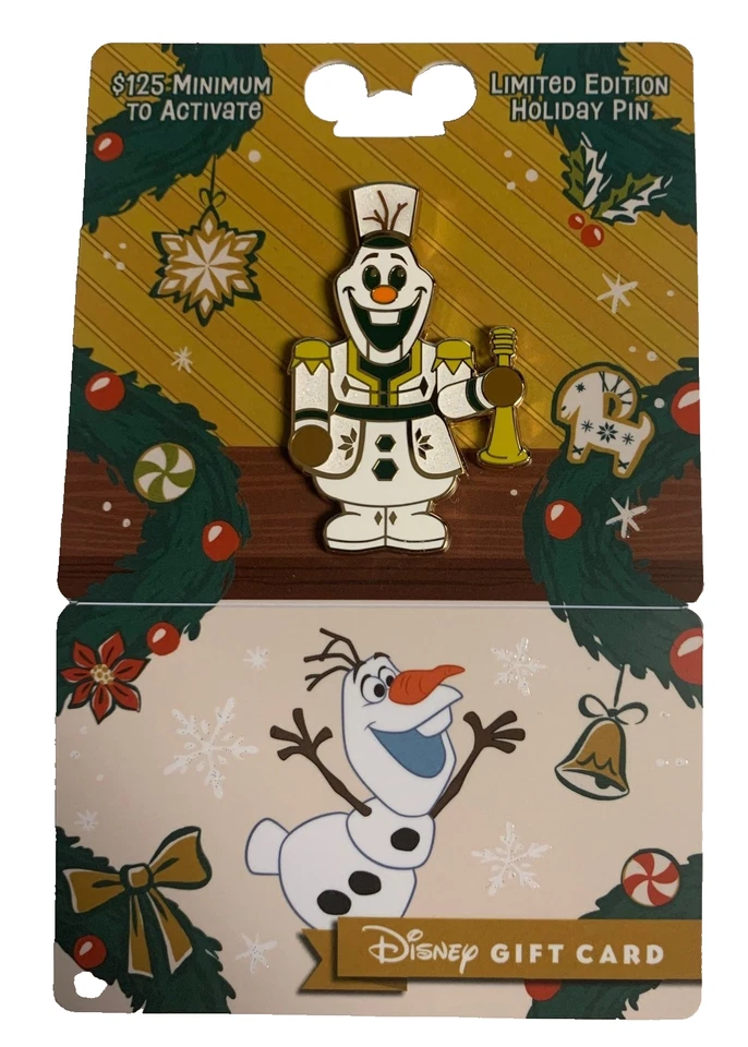 Disney Parks 2025 Frozen's Olaf Cascanueces Navidad Vacaciones Tarjeta Regalo Prendedor LE Foto 1 de 1