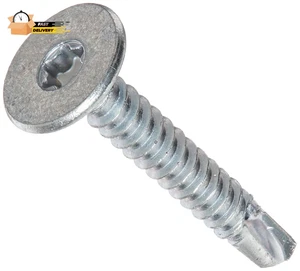 Tornillo autoperforante de acero 1020KWTF, acabado galvanizado, cabezal de oblea, - Imagen 1 de 12