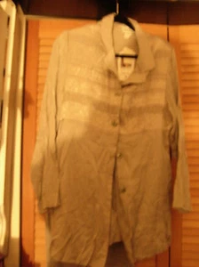 Jaclyn smith silver metallic light gray pants button down top suit 12 16 semivtg - Picture 1 of 1