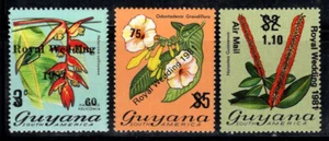 Guyana 1981 Mi. 677-79 MNH 100% overprinted Royal Wedding,Flowers - Picture 1 of 1