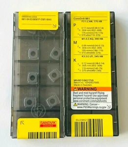 INSERTI TRAPANO SANDVIK 881-040308M-P-GM1 4044 MADE IN SWEDEN NUOVI 10 pz. - Foto 1 di 2
