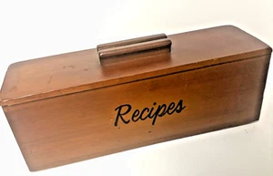 Vintage Wooden Country Recipe Box with Removable Cover - Dual Compartments - Picture 1 of 5