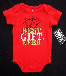BWA Babies With Attitude Infant Unisex 3M Red 'Best Gift Ever' One-Piece Creeper - Picture 1 of 2