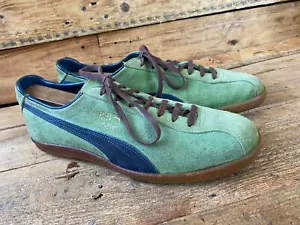 VINTAGE 80'S PUMA HEYNCKES COMET low-top green suede sneakers UK 9,5 US 10,5 - Bild 1 von 24