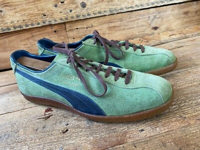 DE COLECCIÓN AÑOS 80 PUMA HEYNCKES COMET Zapatillas bajas de gamuza verde Reino Unido 9,5 EE. UU. 10,5 Foto 1 de 4