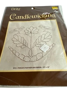 VTG Dritz Candlewicking Embroidery Kit 9013 Prince’s Feather Birds NIP 12X12 - Picture 1 of 5