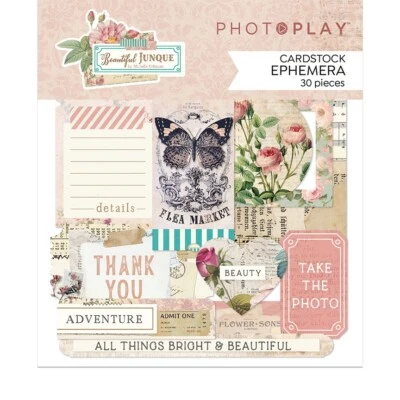 PhotoPlay Paper BEAUTIFUL JUNQUE - Ephemera Die Cuts 30 pieces Journal Scrapbook