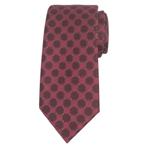 PERRY ELLIS PORTFOLIO Mens Maroon Necktie Geometric Classic 3.15 Designer Tie - Picture 1 of 4