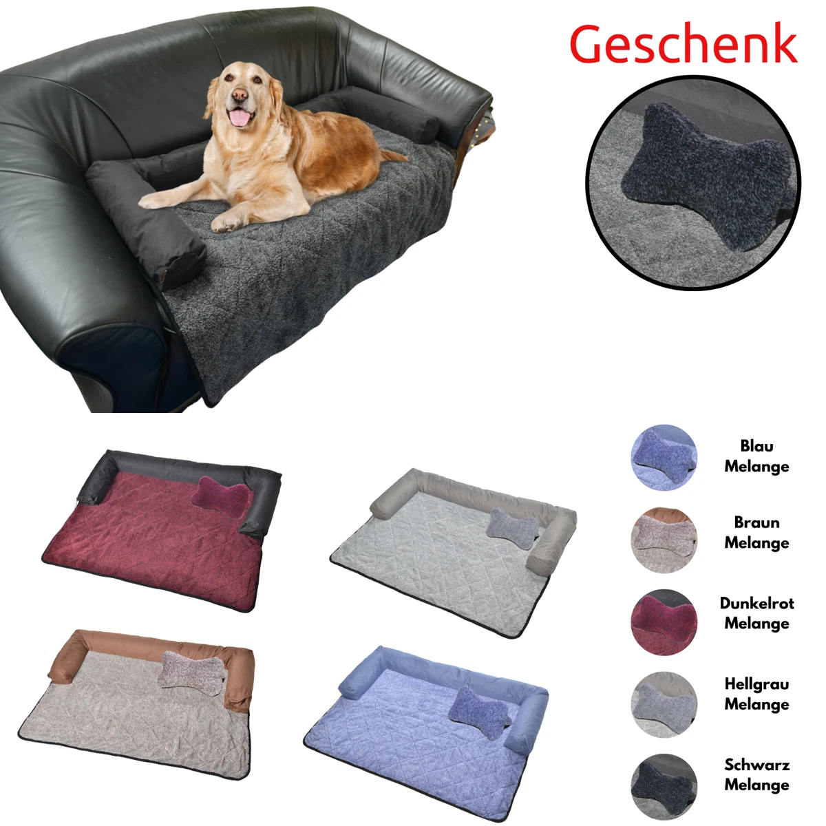 Ultra Luxe Lounger Hundebett Mit Kissen – Waschbar, Recyceltes Polyester, Größe L