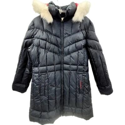 Abrigo con Capucha Tommy Jeans Tommy Hilfiger Vintage Y2K Negro Puffer Imitación Piel Foto 1 de 4