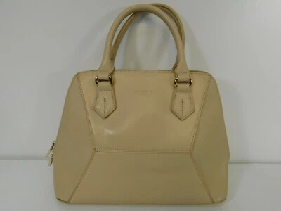 David Jones Paris Women's Handbag Satchel Purse Beige Cream Tan 9 1/4" x 12" x5" - Image 1 of 4