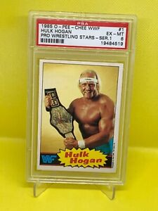 1985 O-Pee-Chee WWF Hulk Hogan Pro Wrestling Stars-Ser.1 #1 ROOKIE PSA 6 POP 5 !