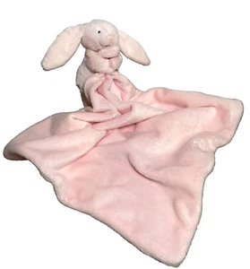 Jellycat Baby Pink Tush Tag Bashful Bunny Blanket Eyes Open Soother Security - Imagen 1 de 3