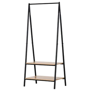 HOMCOM Perchero de 2 Niveles Estantes de Almacenamiento Metal Abrigo Zapatos Soporte para Ropa - Imagen 1 de 11