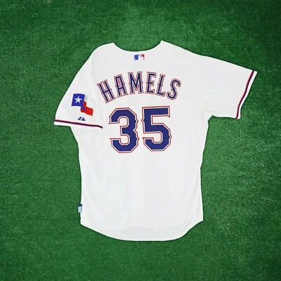 Camiseta deportiva Cole Hamels Texas Rangers auténtica en el campo local blanca Cool Base Foto 1 de 4