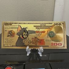 24k Gold Foil Plated Tom And Jerry Banknote Warner Bros. Collectible