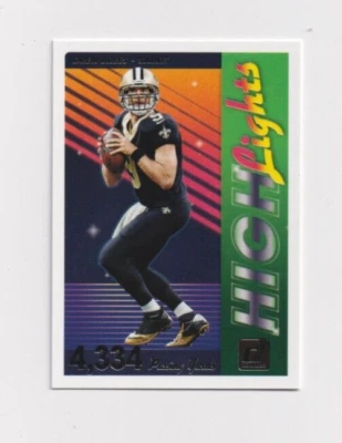 2018 Panini Donruss HIGHLIGHTS # H-6 Drew Brees NEW ORLEANS SAINTS - Image 1 of 2