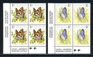 New Zealand Scott #1075-1076 MNH INSCRIPTION BLOCKS Butterflies Insects FAUNA $$ - Picture 1 of 1