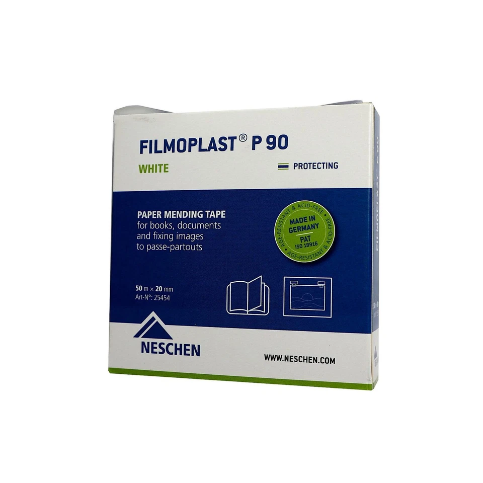 Neschen Filmoplast P90 Papier Reparaturband - Weiß, 50m x 20mm