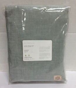 Pottery Barn Emery Linen Curtain drape panel Rod 50x84 Mineral Blue light filter - Picture 1 of 4