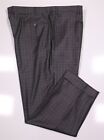 Pantalon avant plat Zanella Platinum Current Parker gris/bleu Gingham laine 42