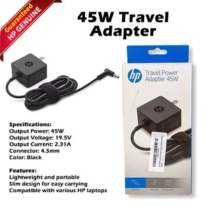 HP 4ME14AA#ABA  Travel Power Adapter 45W 4.5mm Connector - Picture 1 of 9