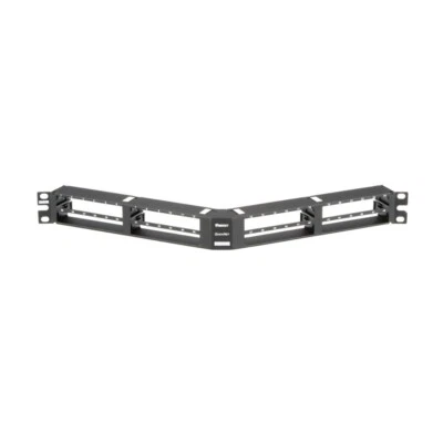 Panduit QAPP48HDBL QuickNet 48-Port Angled Patch Panel 1 RU Black - Image 1 of 2
