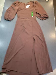 Stradivarius Midikleid mit Rückendetail, braun Größe S neu mit Etikett - Bild 1 von 7