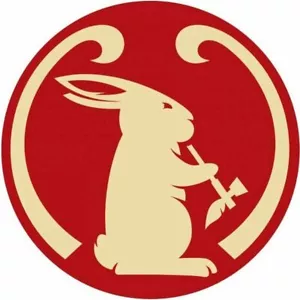 4 Mad River Smoking Bunny 3" Vinyl Decal Stickers Canoe Sailing Paddle Boat - Picture 1 of 2
