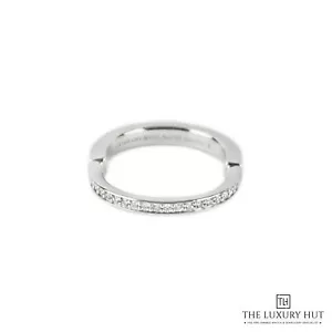 Tiffany & Co 18ct White Gold Lock Ring With Diamonds - Size O - Picture 1 of 6