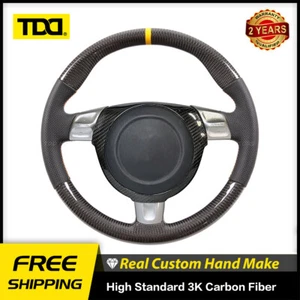 TDD Real Carbon Fiber Steering Wheel for Porsche 997 Boxster Cayman 991 987 - Picture 1 of 7