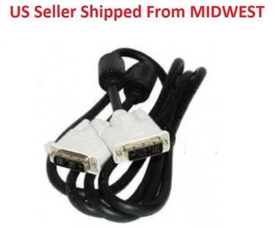 New Dell Male to Male 5ft 18 Pin M - M DVI - D Black Cable NEW 453030300660R - Image 1 of 2