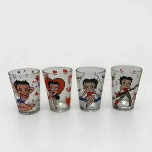 Vintage Betty Boop Shot Glass Set Of 4 W/Box 1998 - Picture 1 of 9