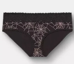 Neu mit Etikett Baumwolle mittelhoher Bund Hipster Höschen in einem Web Rich Schwarz Größe 4 (26) Torrid - Bild 1 von 4