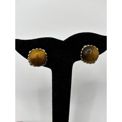 Pendientes Erwin Perla Ojo de Tigre Tono Dorado Foto 1 de 4